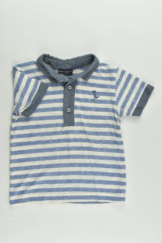 Next (UK) Size 0 (9-12 months, 80 cm) Striped Collared T-shirt