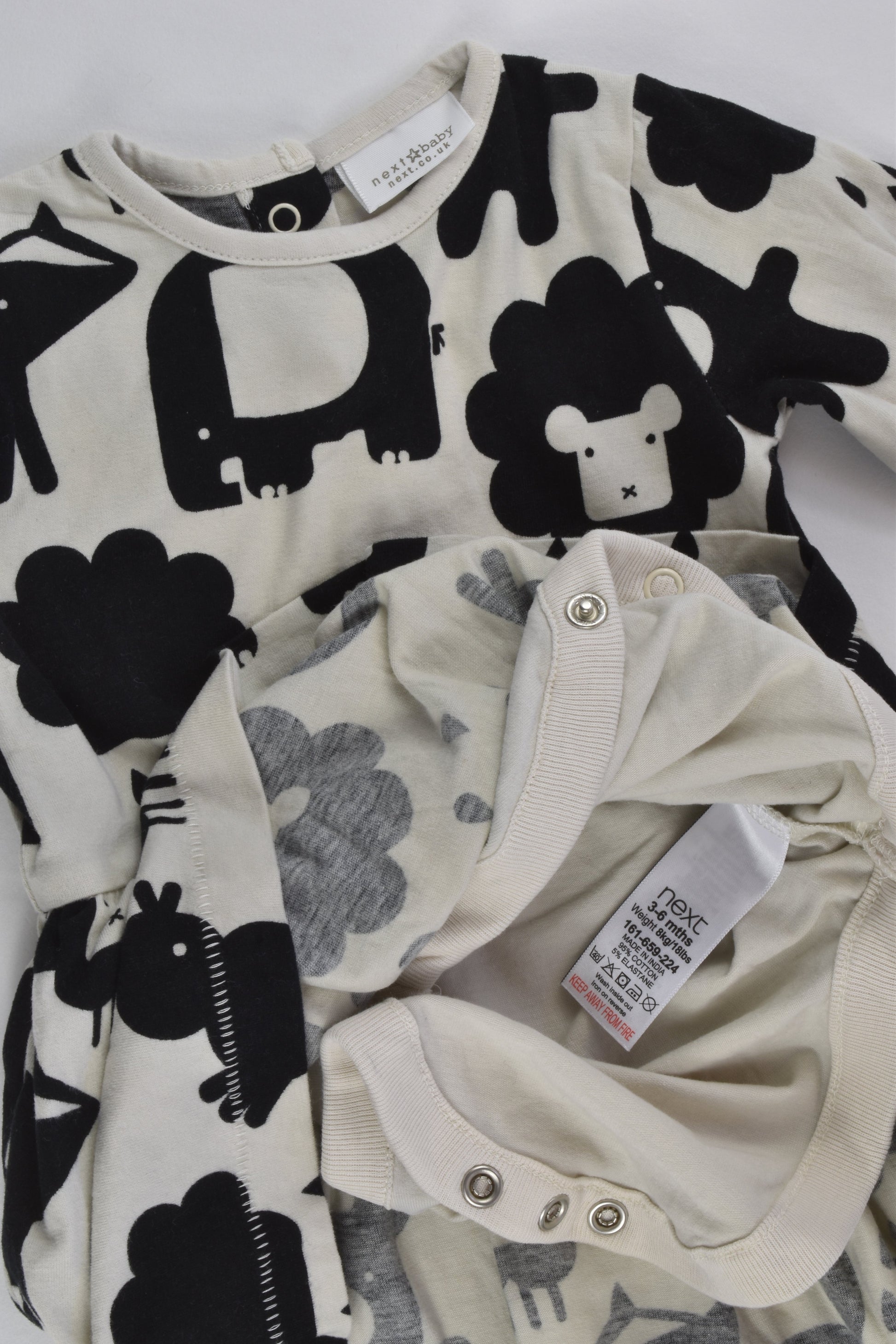 Next (UK) Size 00 (3-6 months) Animals Dress with Bodysuit Underneath