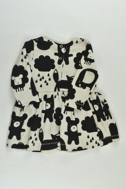 Next (UK) Size 00 (3-6 months) Animals Dress with Bodysuit Underneath