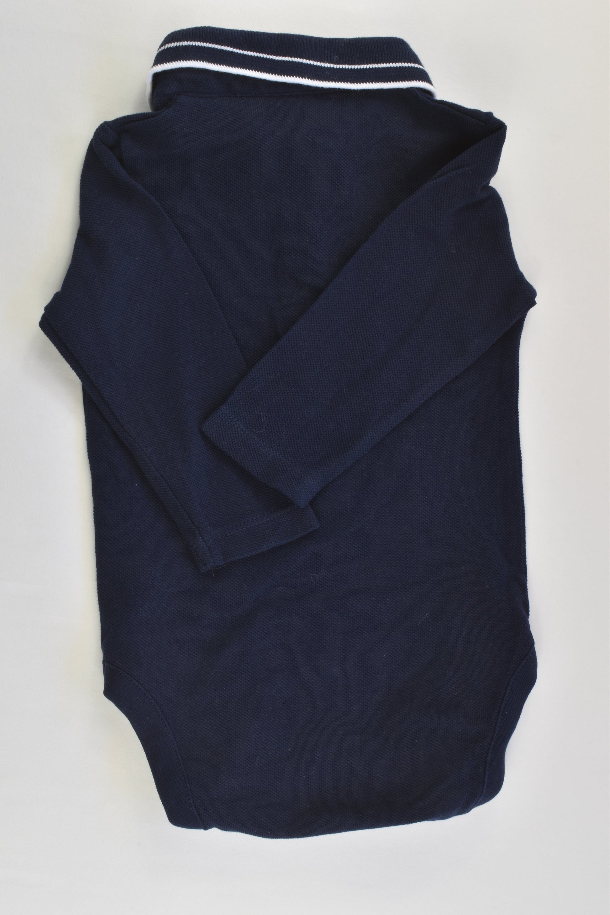 Next (UK) Size 00 (3-6 months) Elephant Navy Polo Bodysuit