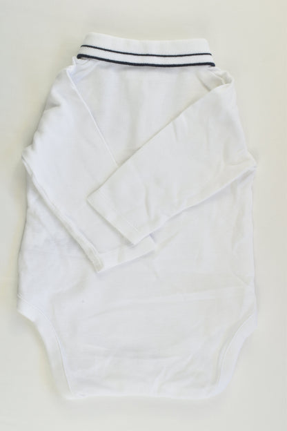 Next (UK) Size 00 (3-6 months) Elephant White Polo Bodysuit