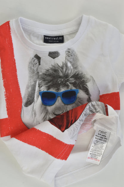 Next (UK) Size 00 (3-6 months) 'England' Lion T-shirt