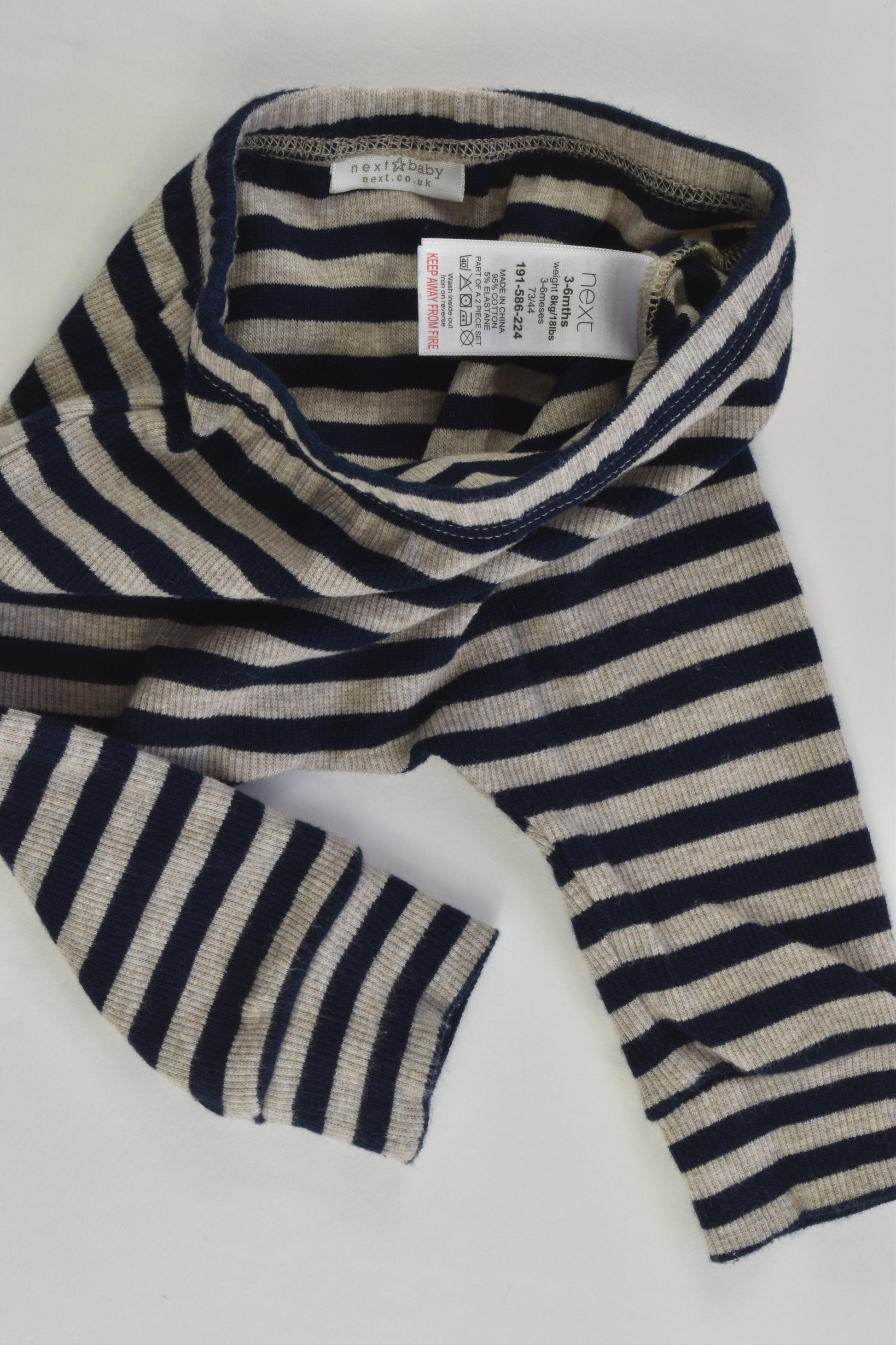 Next (UK) Size 00 (3-6 months) Striped Ribbed Pants