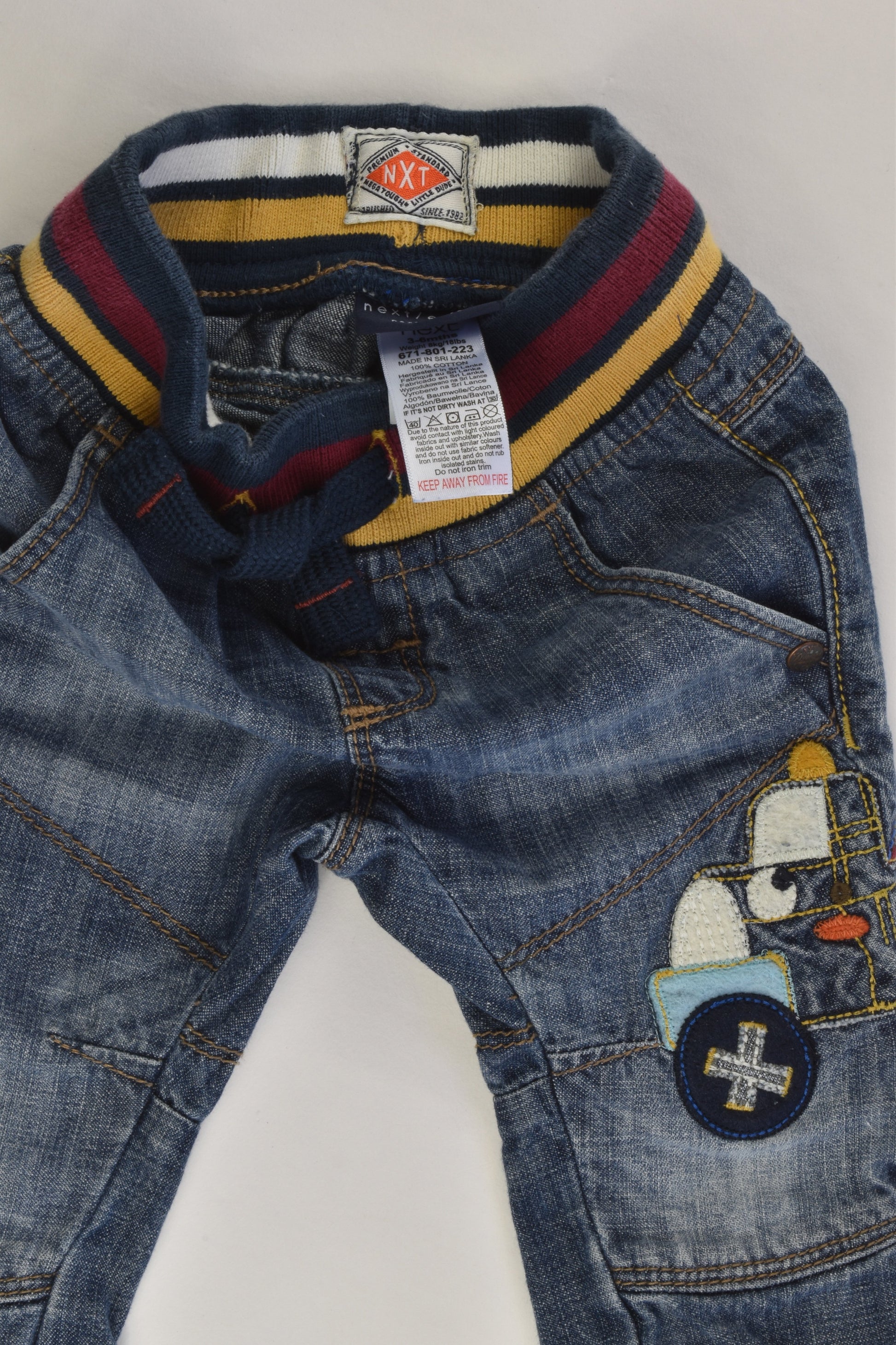Next (UK) Size 00 (3-6 months) Tow Truck Denim Pants