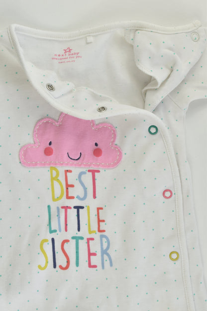 Next (UK) Size 000 (Up to 3 months) 'Best Little Sister' Footed Romper