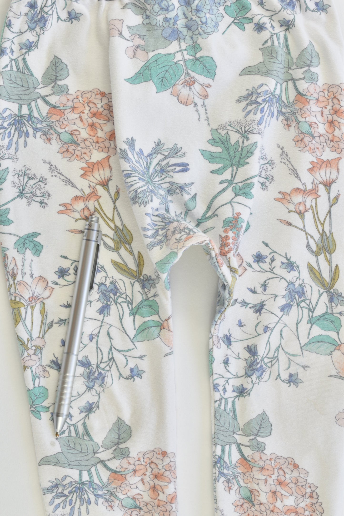 Next (UK) Size 1 (12-18 months, 86 cm) Floral and Striped Leggings with Lace Details