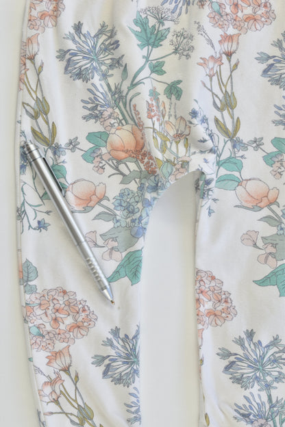 Next (UK) Size 1 (12-18 months, 86 cm) Floral and Striped Leggings with Lace Details