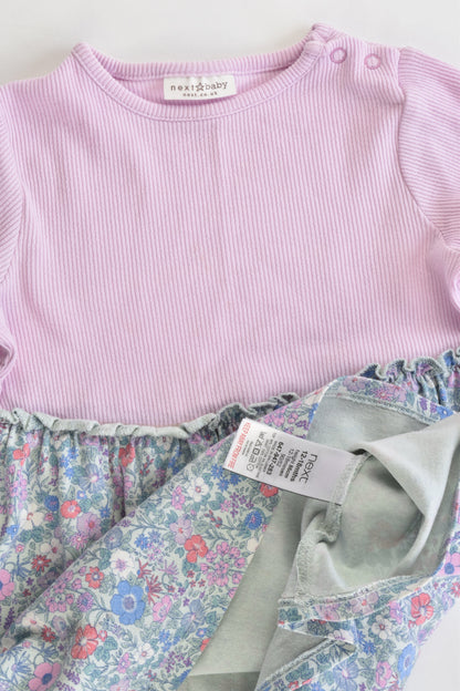 Next (UK) Size 1 (12-18 months, 86 cm) Ribbed/Liberty Print Dress