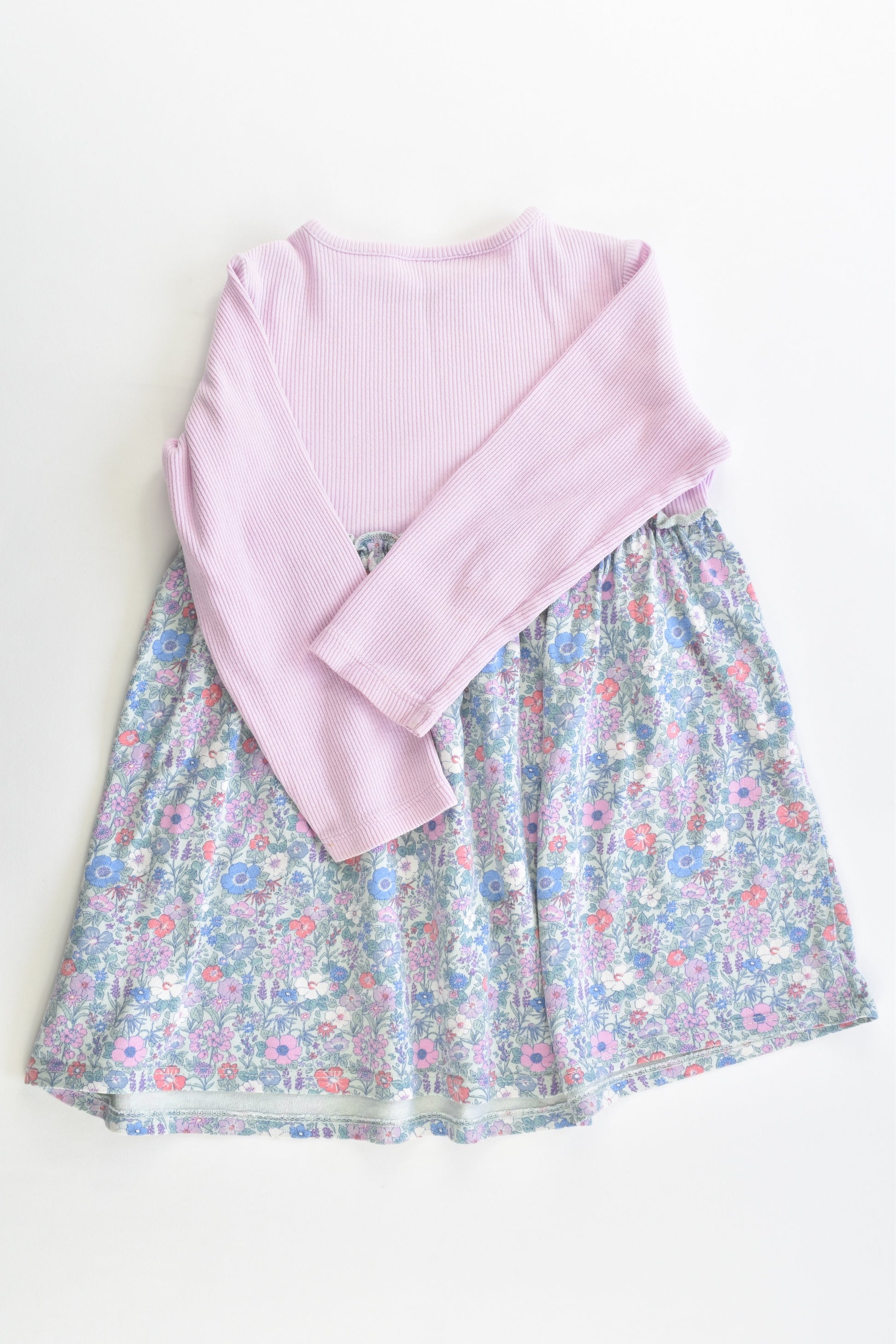 Next (UK) Size 1 (12-18 months, 86 cm) Ribbed/Liberty Print Dress