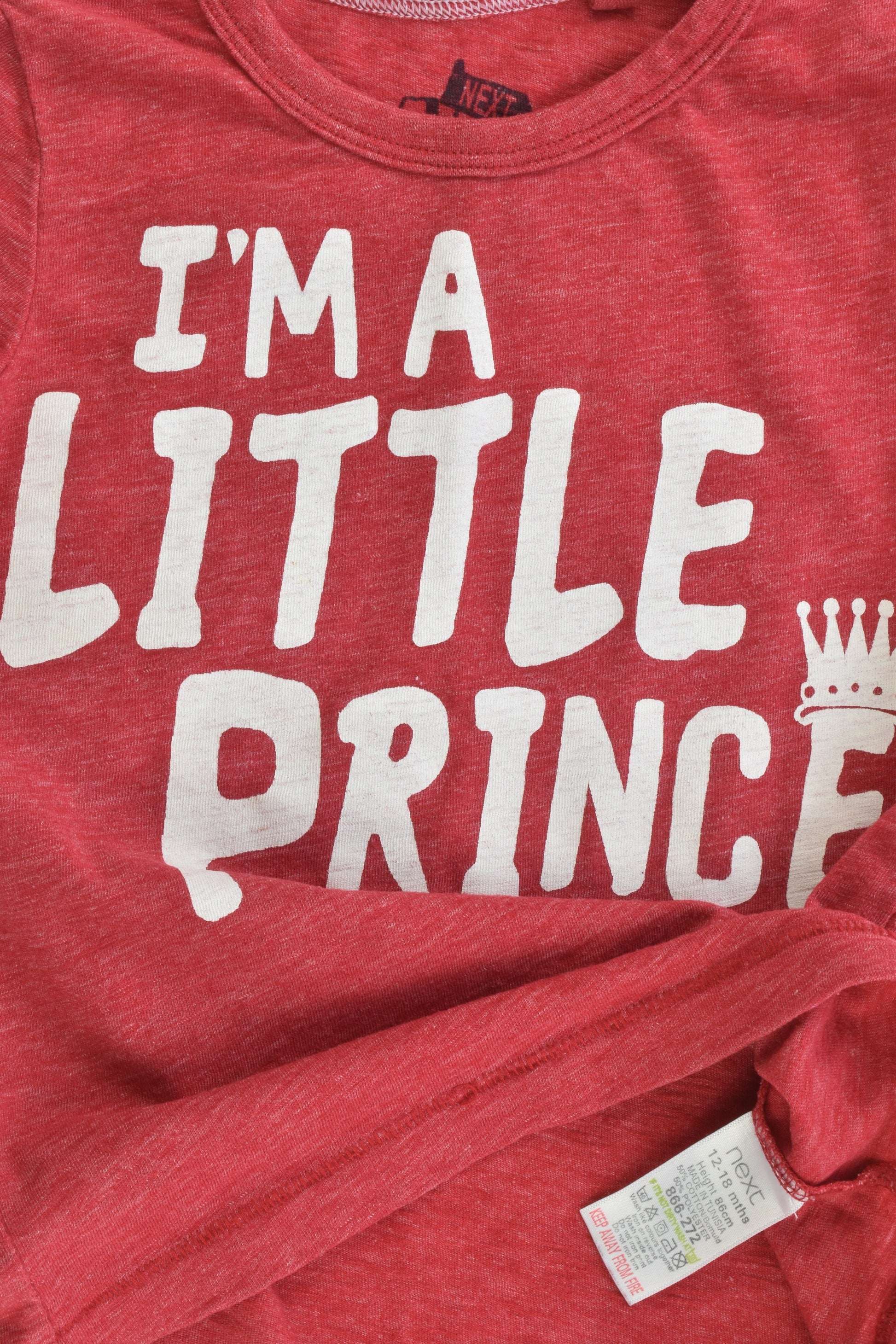 Next (UK) Size 1 (12-18 months) 'I'm a Little Prince' T-shirt