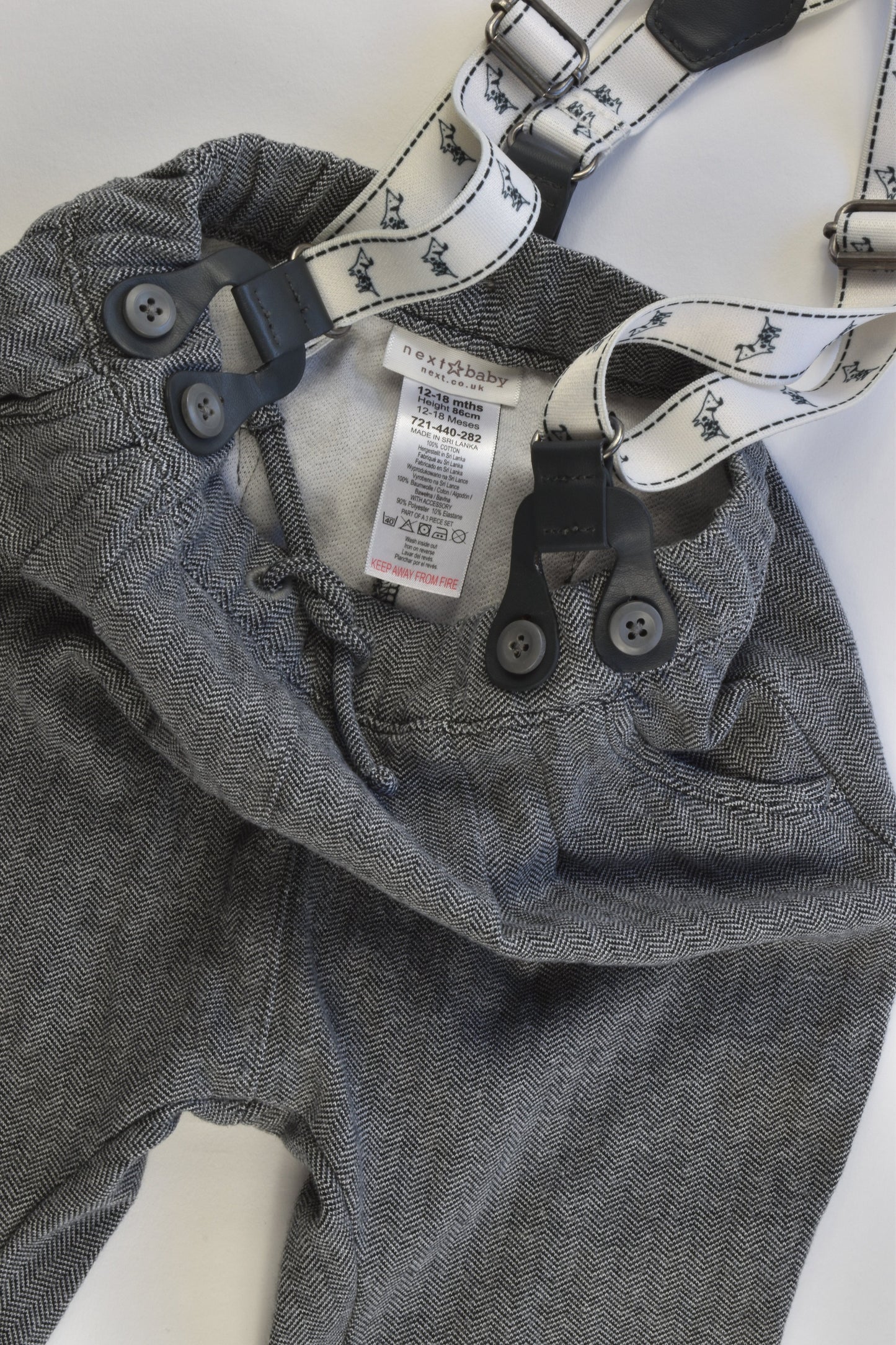 Next (UK) Size 1 (12-18 months) Stretchy Suspender Pants