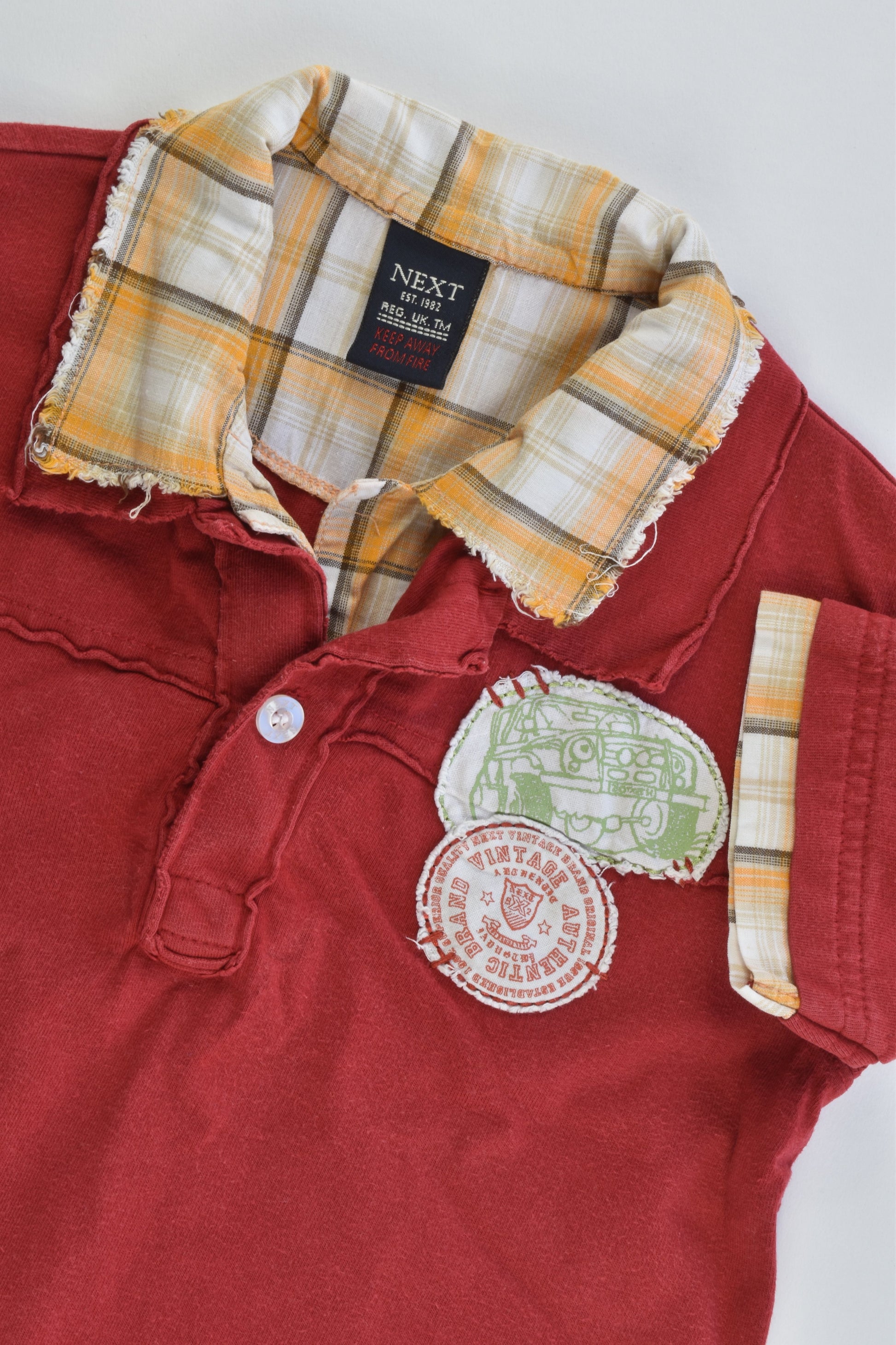 Next (UK) Size 1-2 'Vintage Authentic Brand' Collared T-shirt