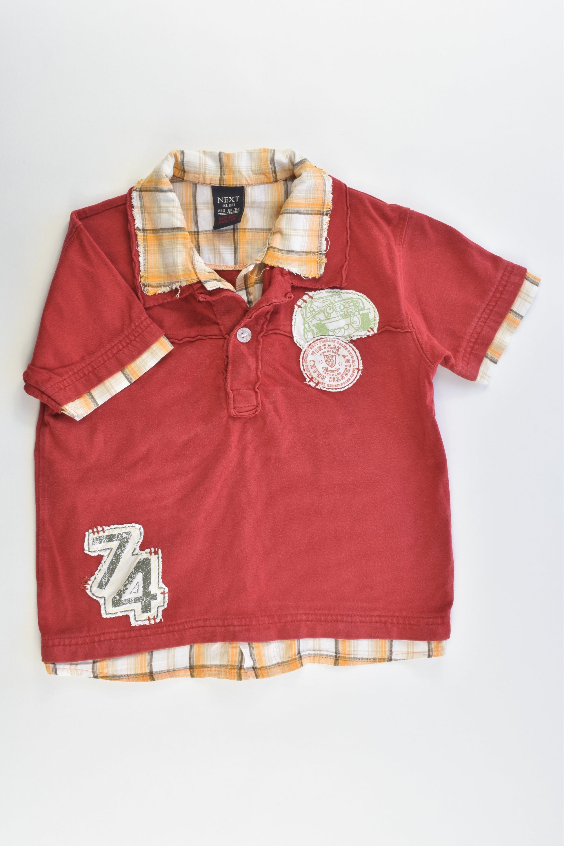 Next (UK) Size 1-2 'Vintage Authentic Brand' Collared T-shirt