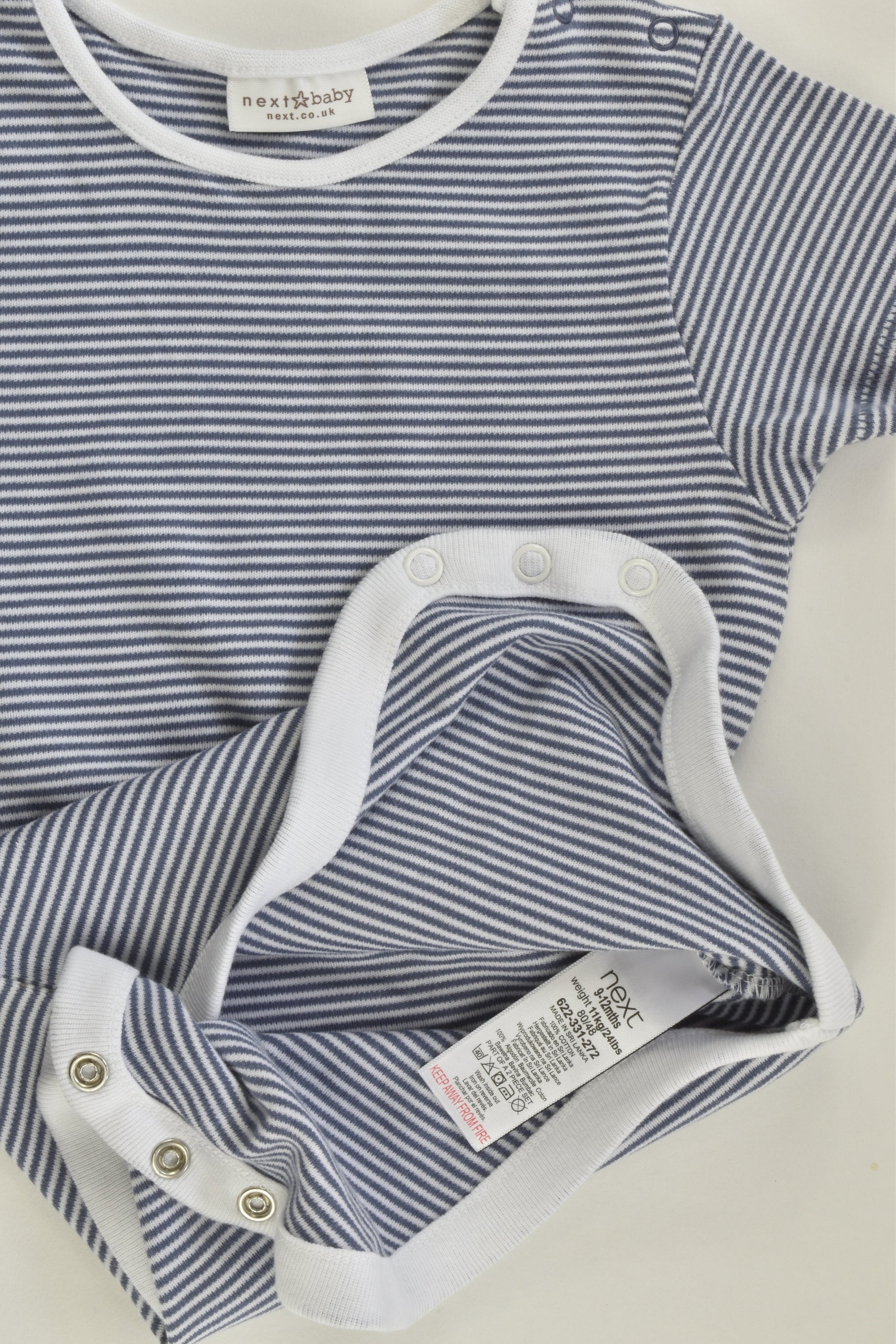 Next (UK) Size 1 (9-12 months) Striped Bodysuit