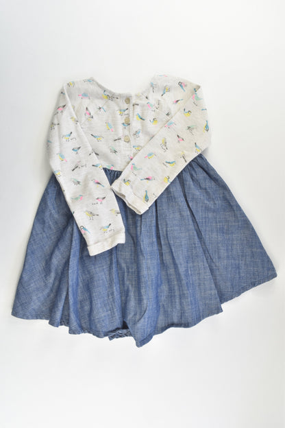Next (UK) Size 2-3 (98 cm) Birds/Denim Dress