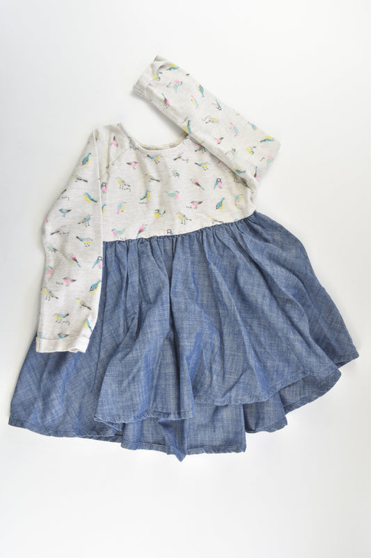 Next (UK) Size 2-3 (98 cm) Birds/Denim Dress