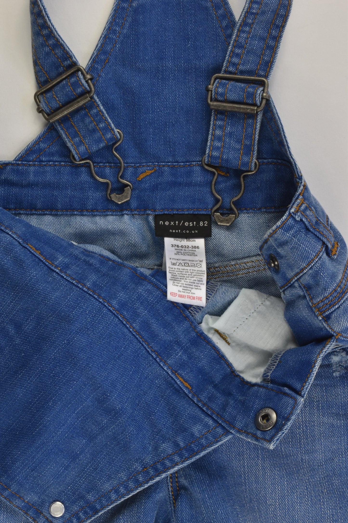 Next (UK) Size 2-3 (98 cm) Short Denim Overalls