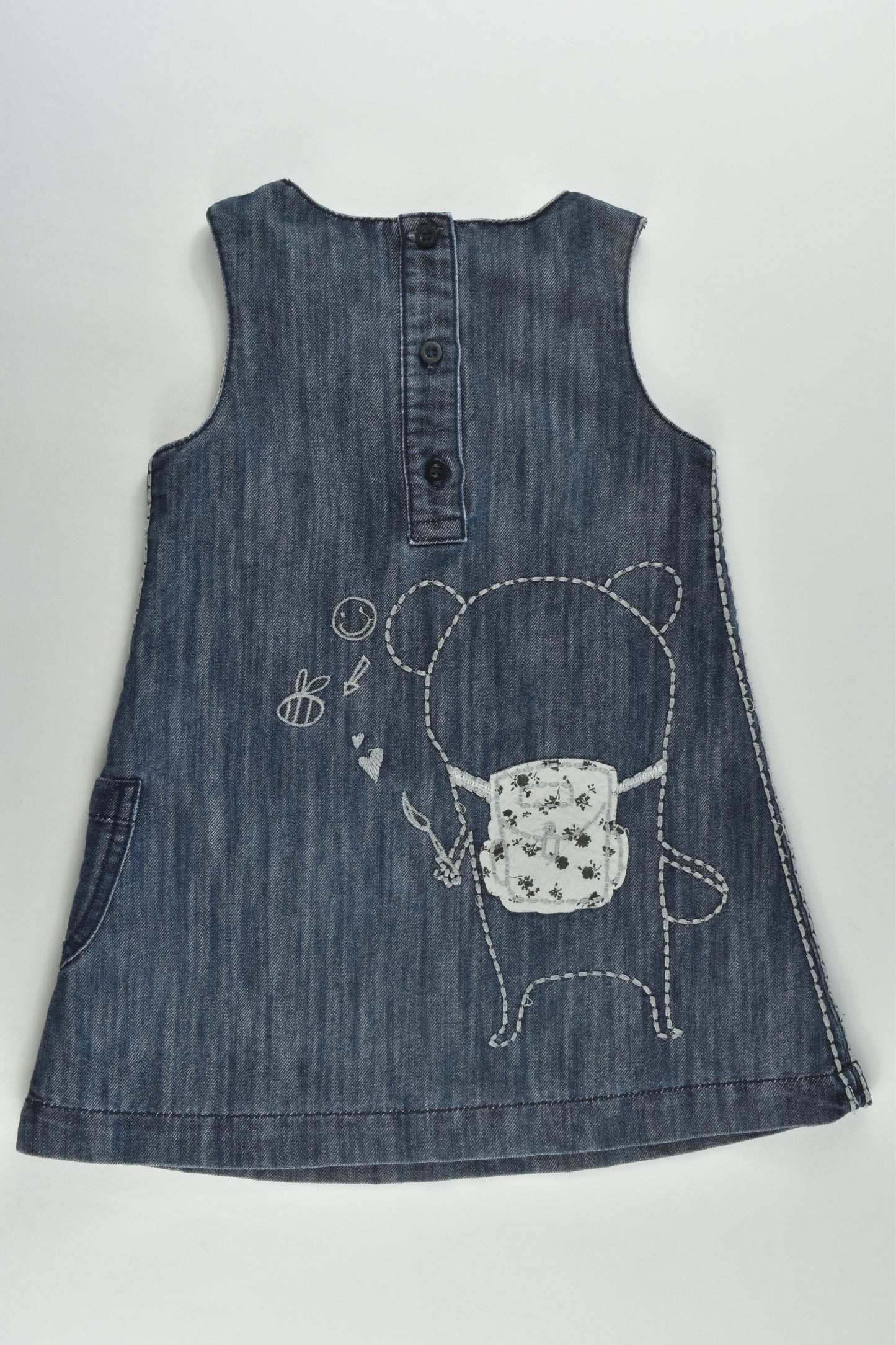 Next (UK) Size 2 (92 cm) Artist Bear Denim Dress