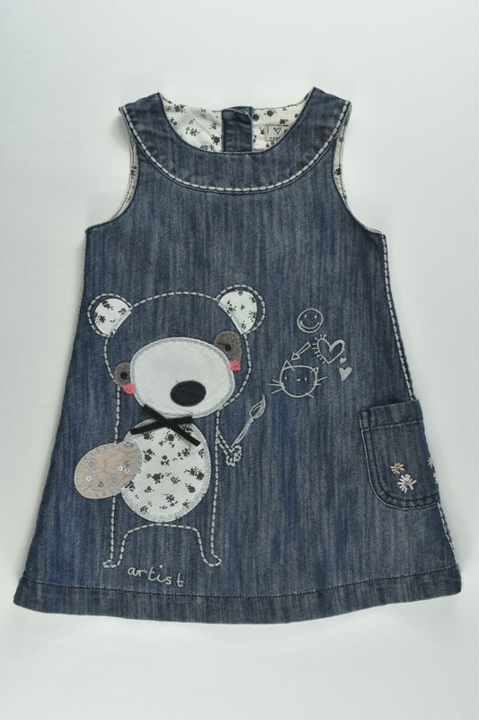 Next (UK) Size 2 (92 cm) Artist Bear Denim Dress