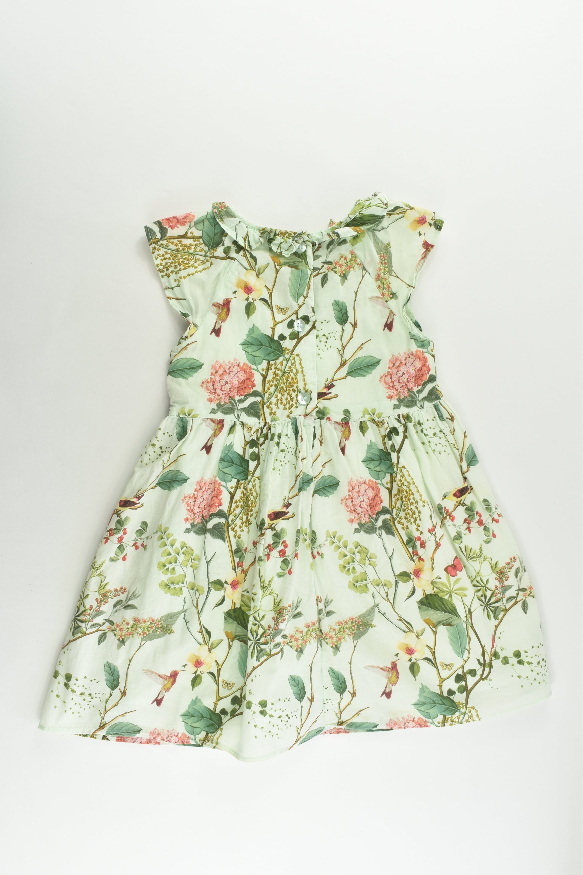Next (UK) Size 2 (92 cm) Birds and Plants Lined Dress and Matching Bloomers