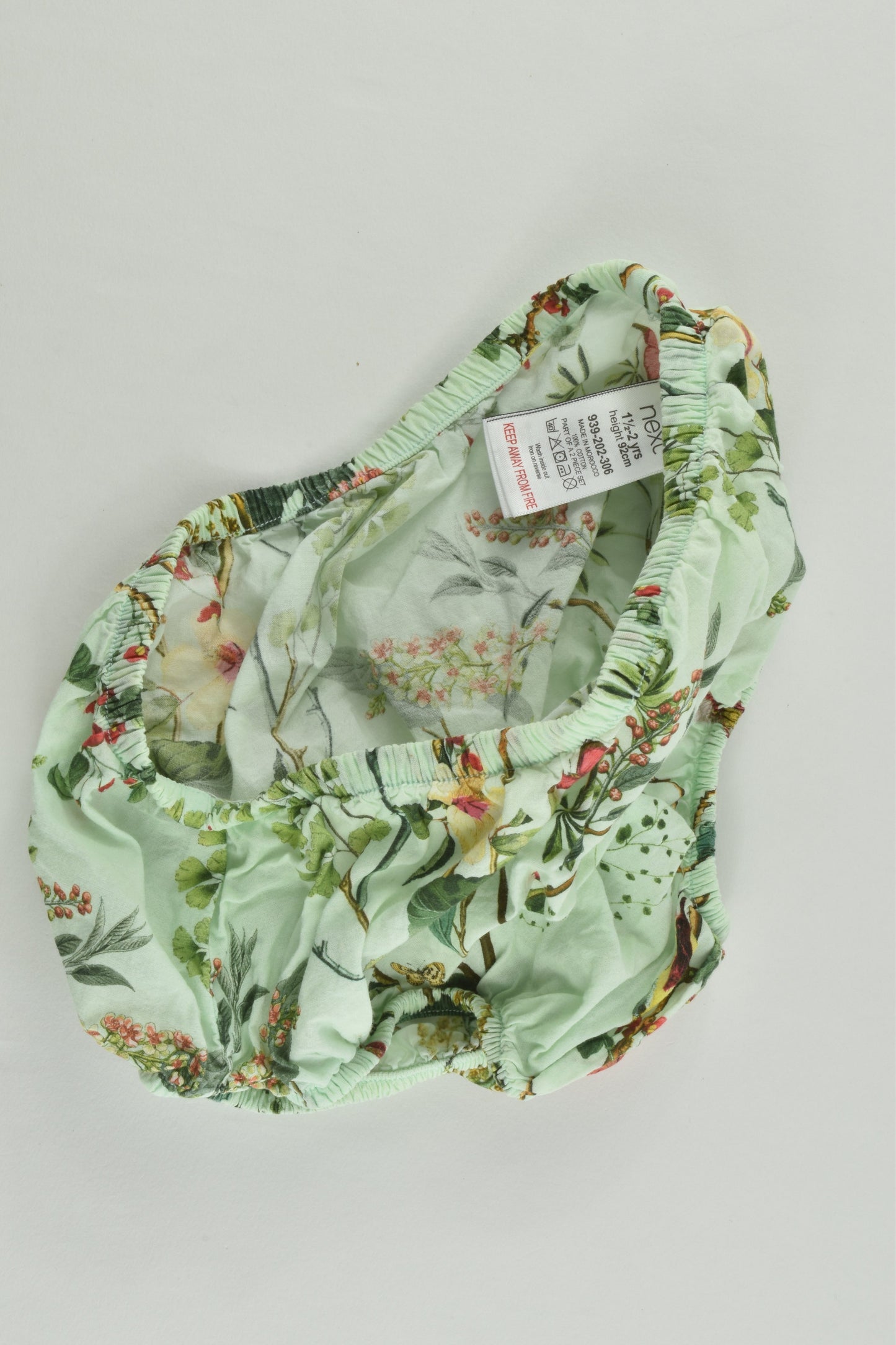 Next (UK) Size 2 (92 cm) Birds and Plants Lined Dress and Matching Bloomers