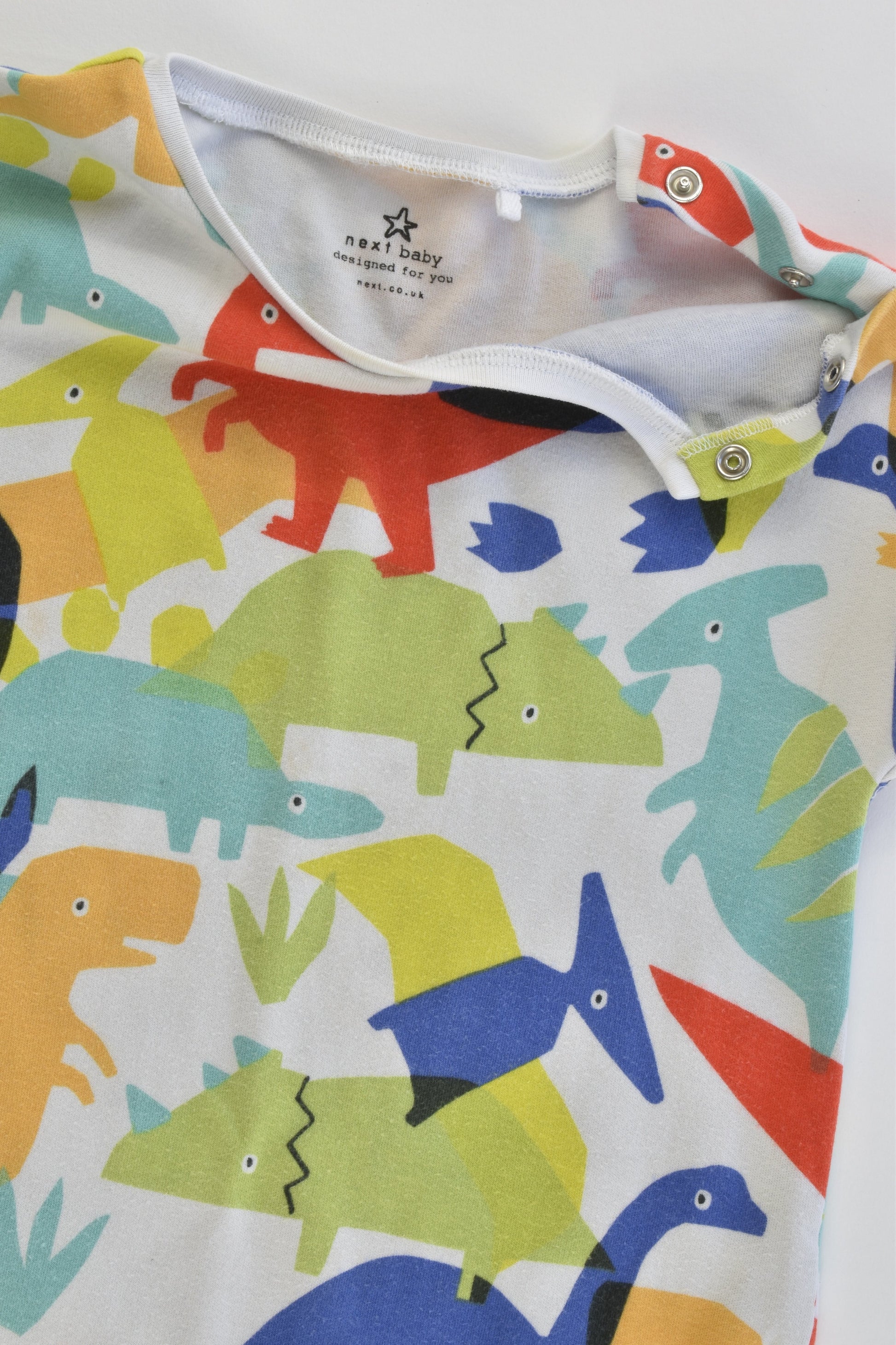 Next (UK) Size 2 (92 cm) Colorful Dinosaur Romper