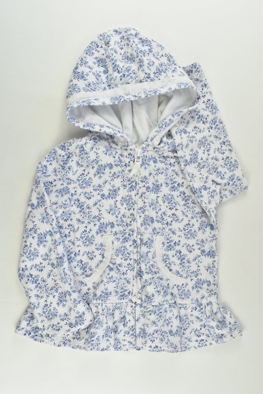 Next (UK) Size 4-5 (110 cm) Floral Hooded Jumper with Lace Details