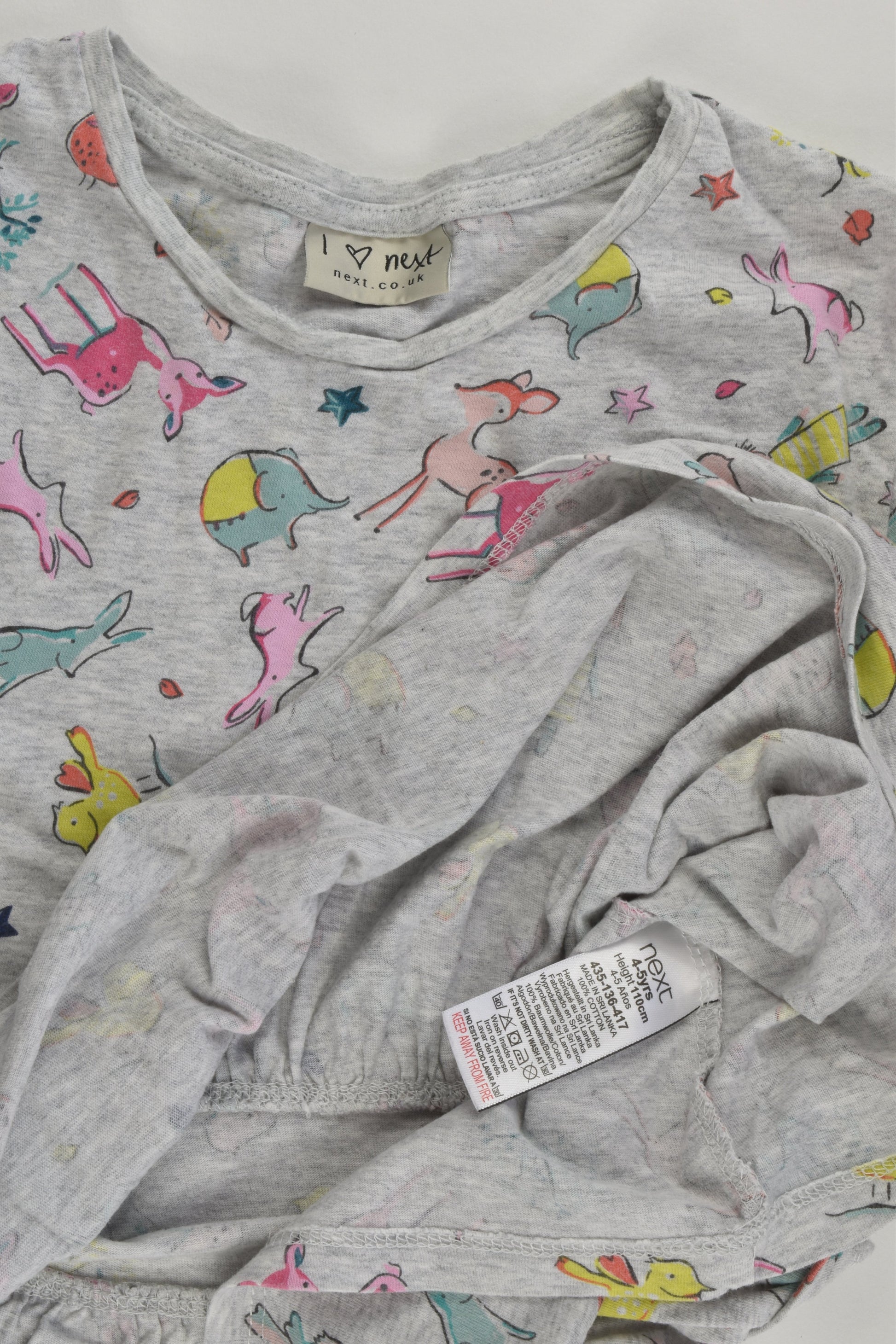Next (UK) Size 4-5 (110 cm) Grey Animals Dress