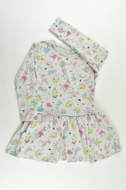 Next (UK) Size 4-5 (110 cm) Grey Animals Dress