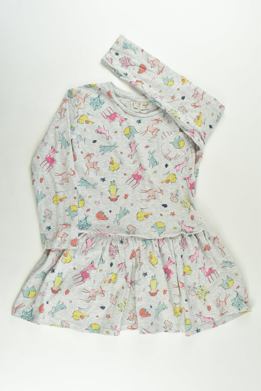 Next (UK) Size 4-5 (110 cm) Grey Animals Dress