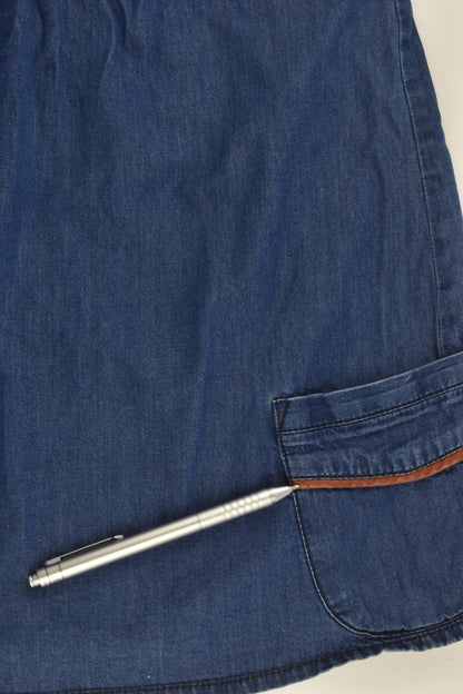 Next (UK) Size 4-5 (110 cm) Lightweight Denim Dress with Lace Detail
