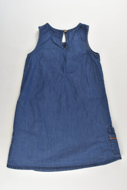 Next (UK) Size 4-5 (110 cm) Lightweight Denim Dress with Lace Detail