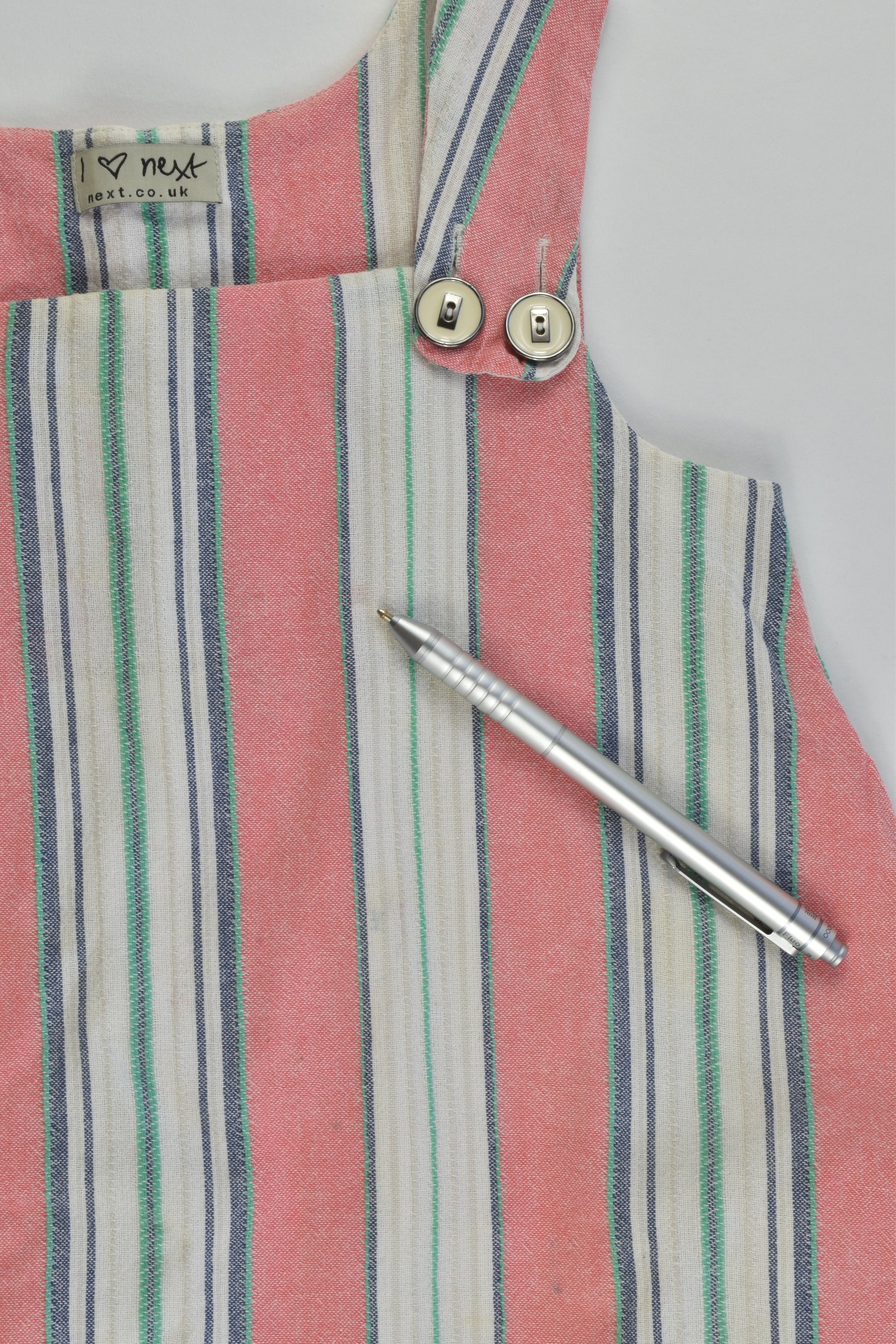 Next (UK) Size 4-5 (110 cm) Lined Striped Linen-feel Dress