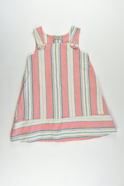 Next (UK) Size 4-5 (110 cm) Lined Striped Linen-feel Dress