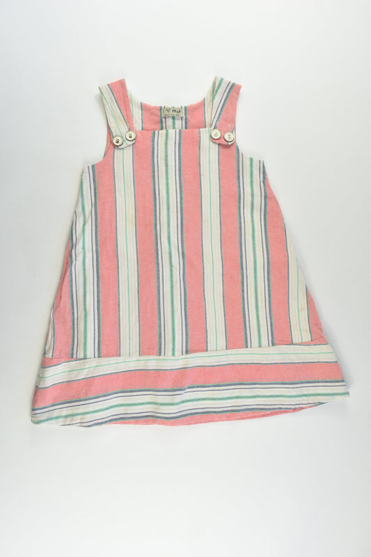 Next (UK) Size 4-5 (110 cm) Lined Striped Linen-feel Dress