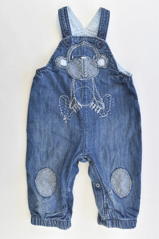 Next (UK) Size 6-9 months (0) Lined Soft Denim Monkey Overalls