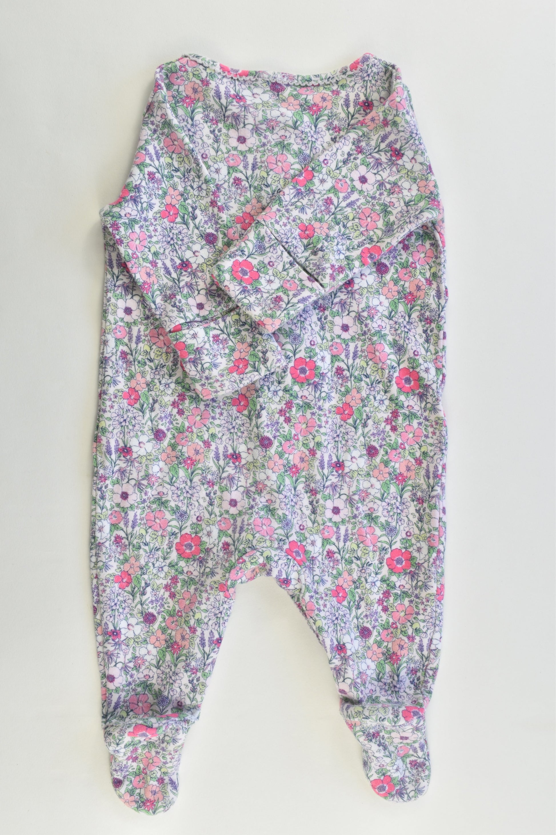 Next (UK) Size Up to 1 month Floral Footed Romper