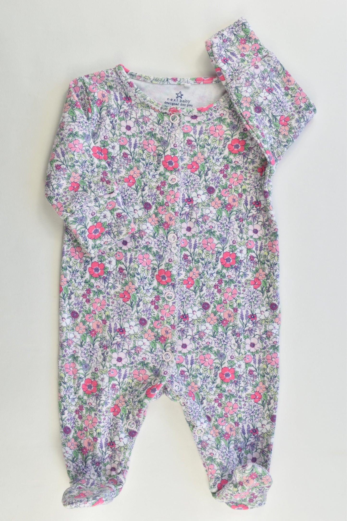 Next (UK) Size Up to 1 month Floral Footed Romper