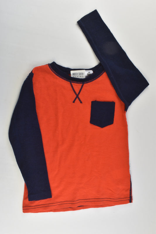 North South Size 5 Orange Merino Top
