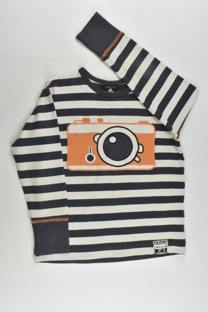 Nosh Organics Size 5-6 (110/116 cm) Striped Camera Top