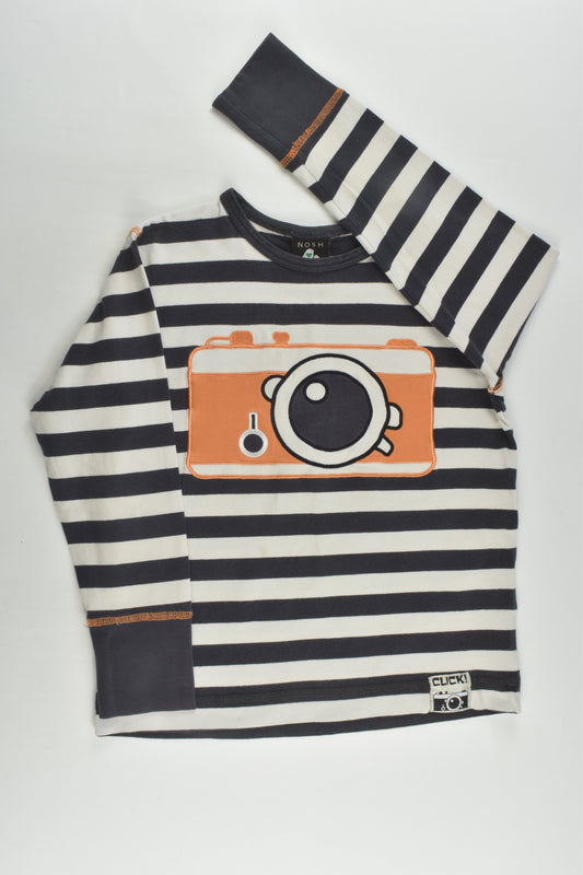 Nosh Organics Size 5-6 (110/116 cm) Striped Camera Top
