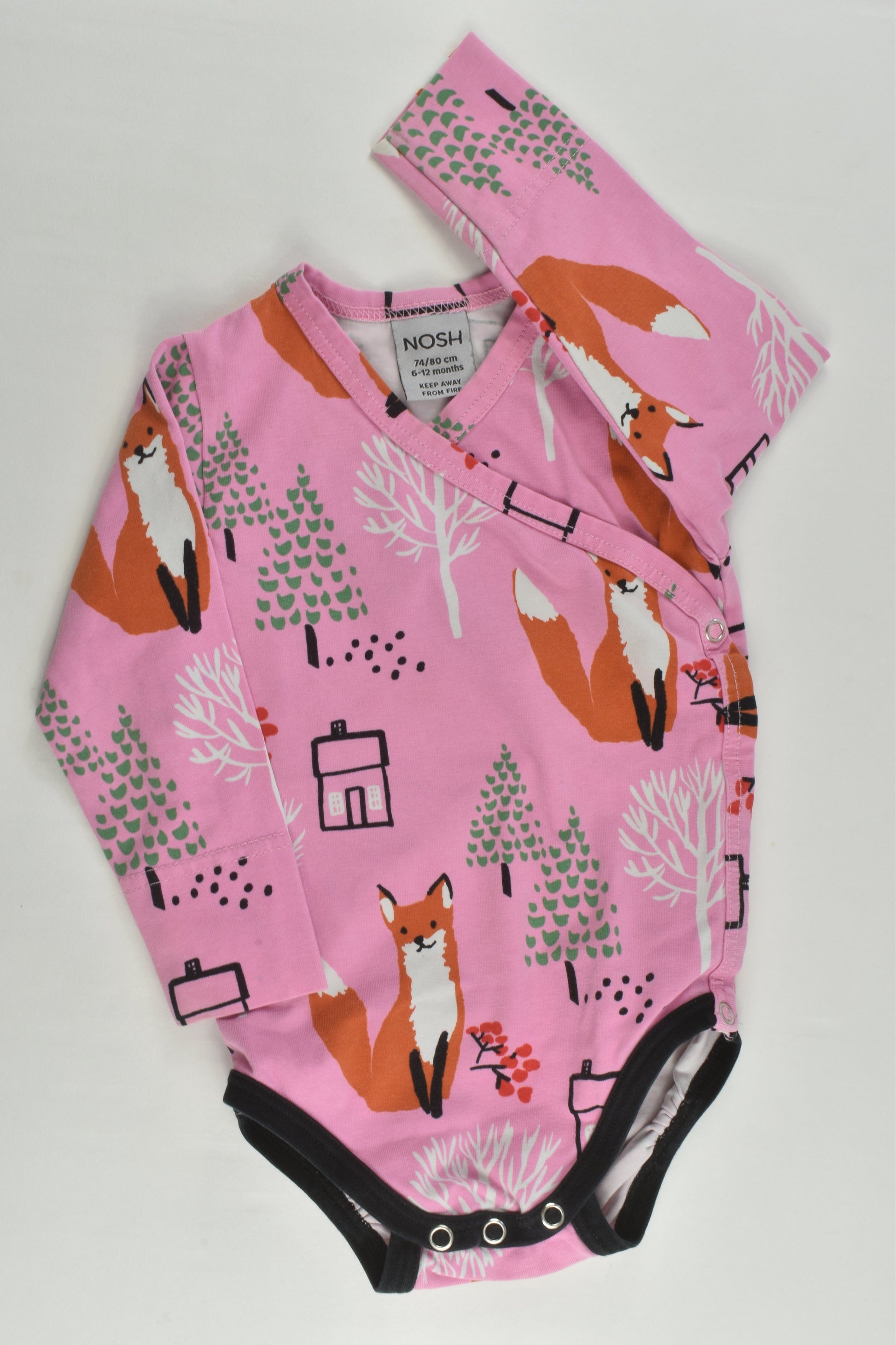 Nosh Size 0-1 (74/80 cm) Fox Wrap Bodysuit