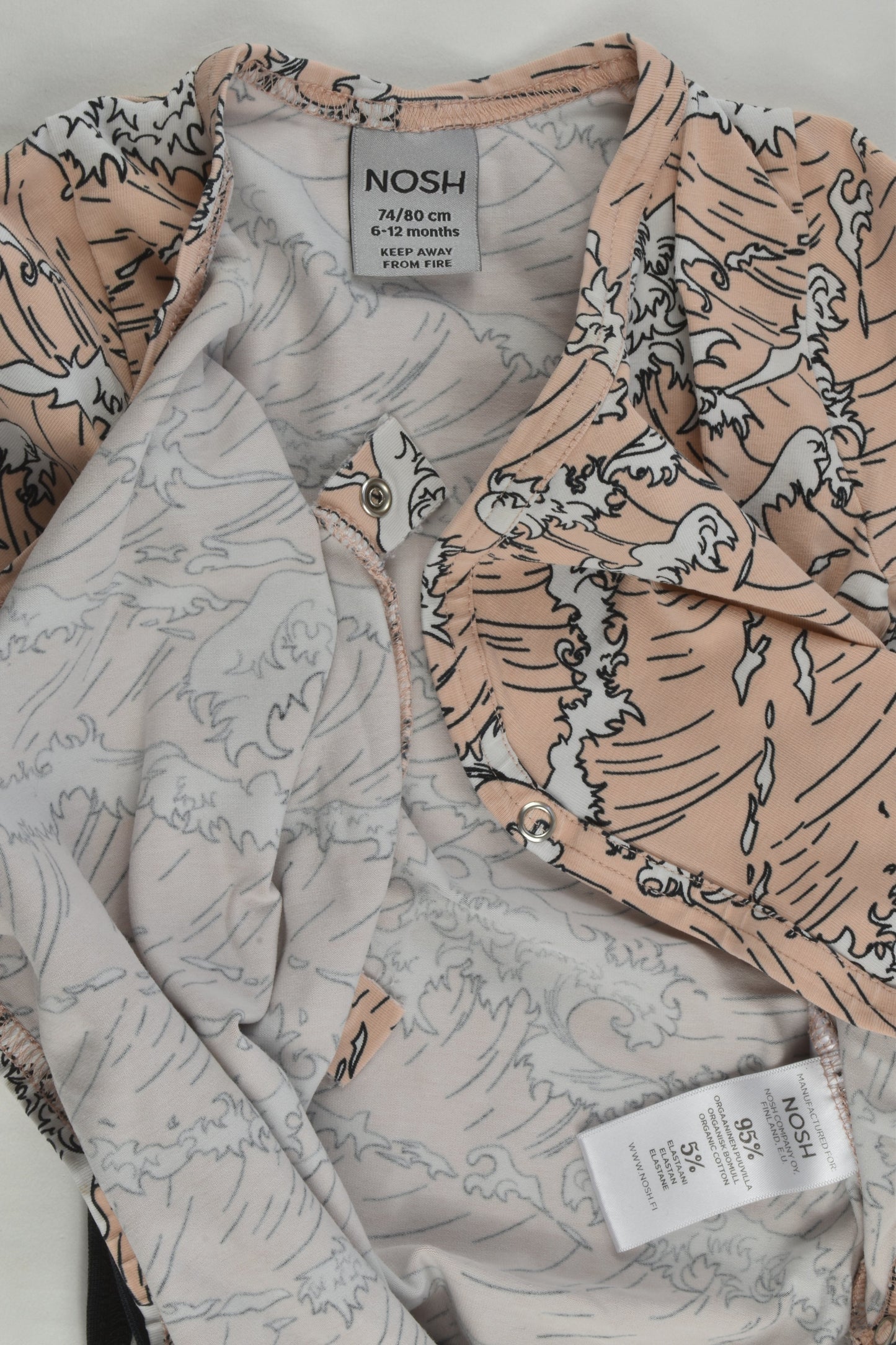 Nosh Size 0-1 (74/80 cm) Waves Wrap Bodysuit