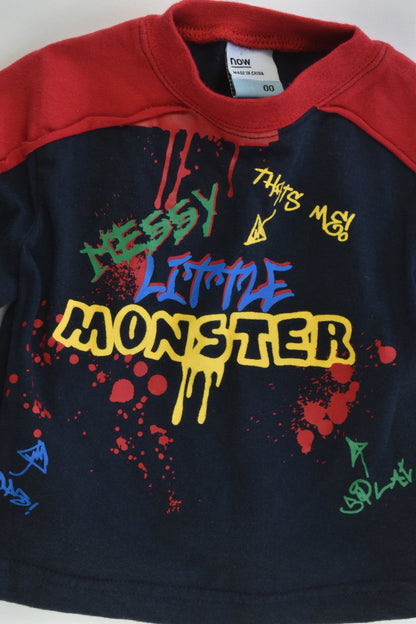 Now Size 00 'Messy Little Monster' Top