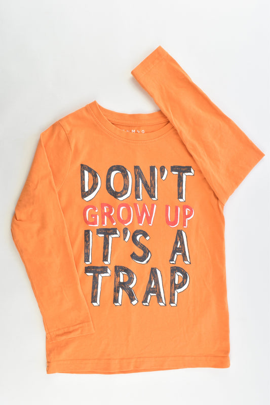Nutmeg Size 4-5 "Don't Grow Up - It's a Trap" Top