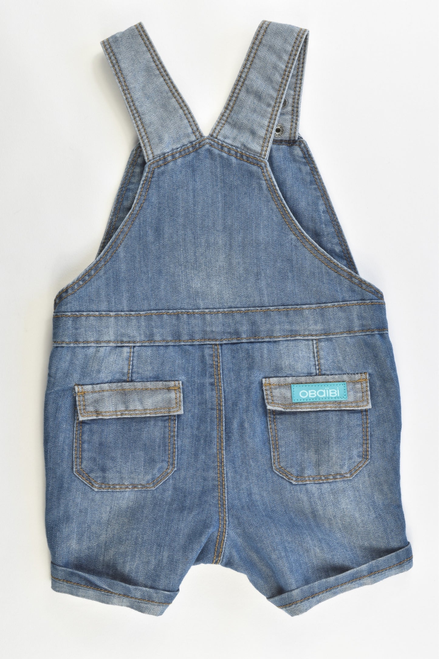 Obaïbi Size 9 months (71 cm) Soft Denim Short Overalls