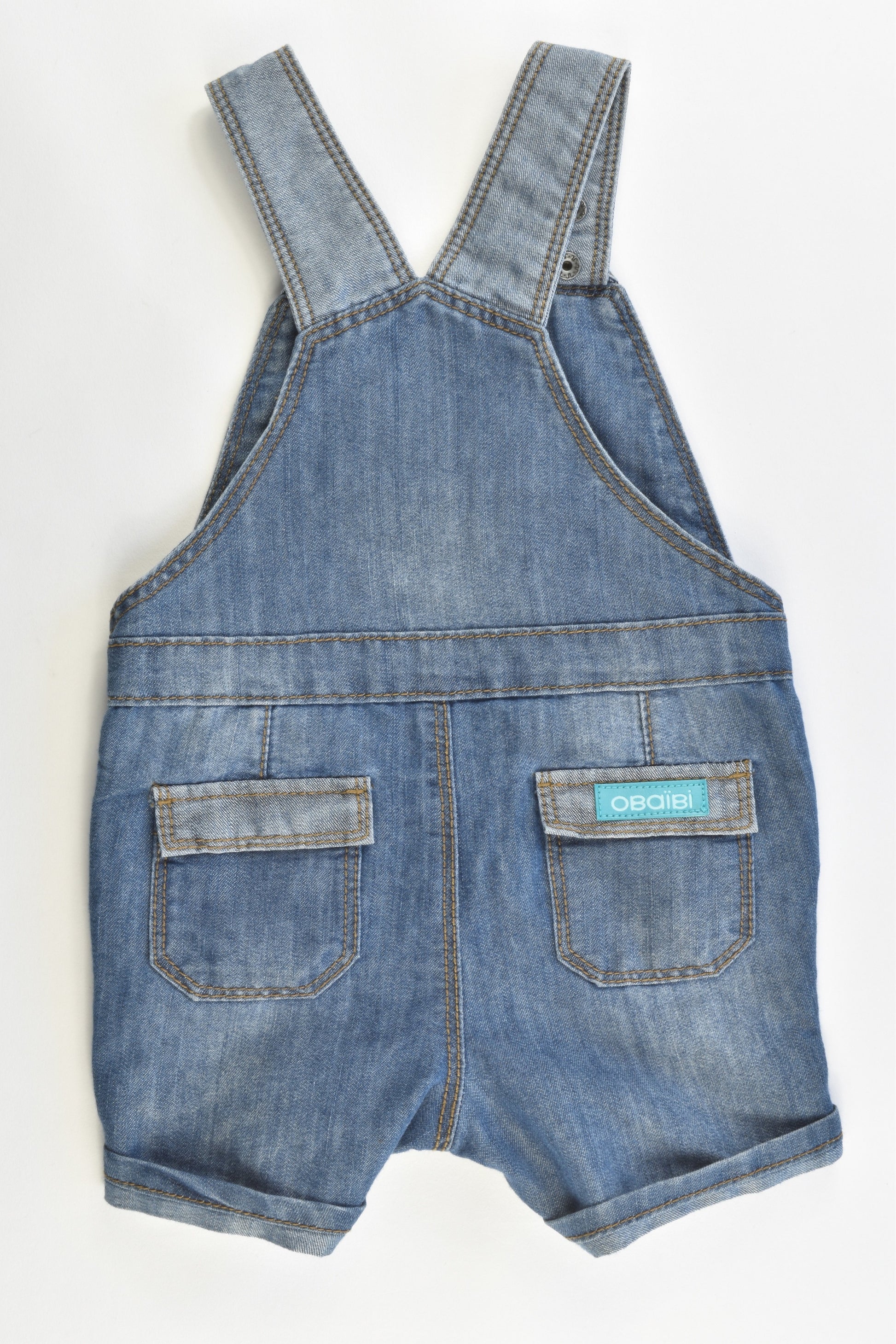 Obaïbi Size 9 months (71 cm) Soft Denim Short Overalls