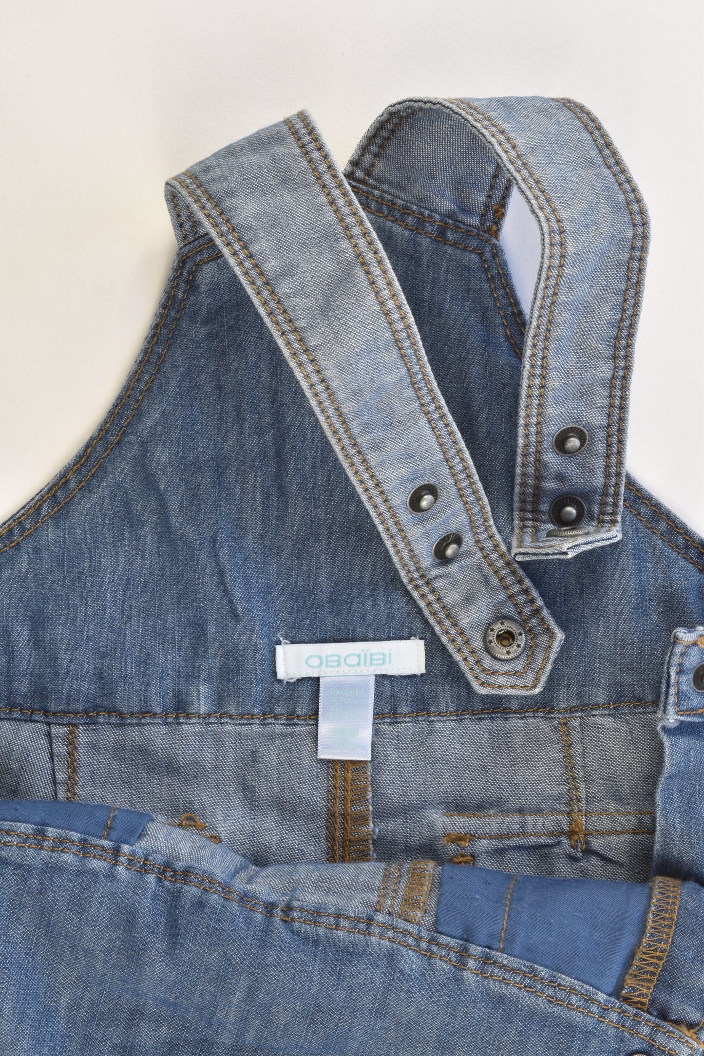 Obaïbi Size 9 months (71 cm) Soft Denim Short Overalls