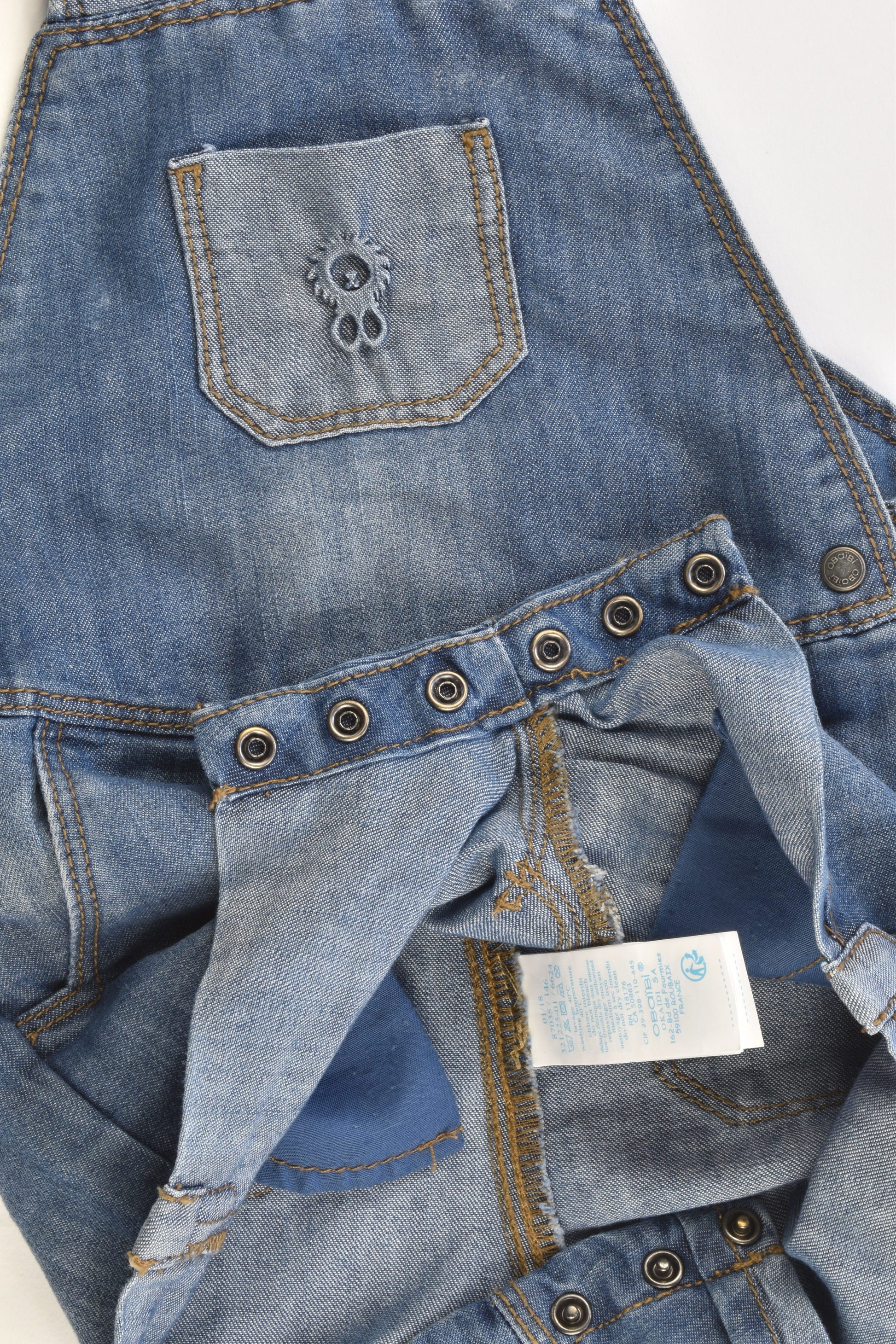 Obaïbi Size 9 months (71 cm) Soft Denim Short Overalls