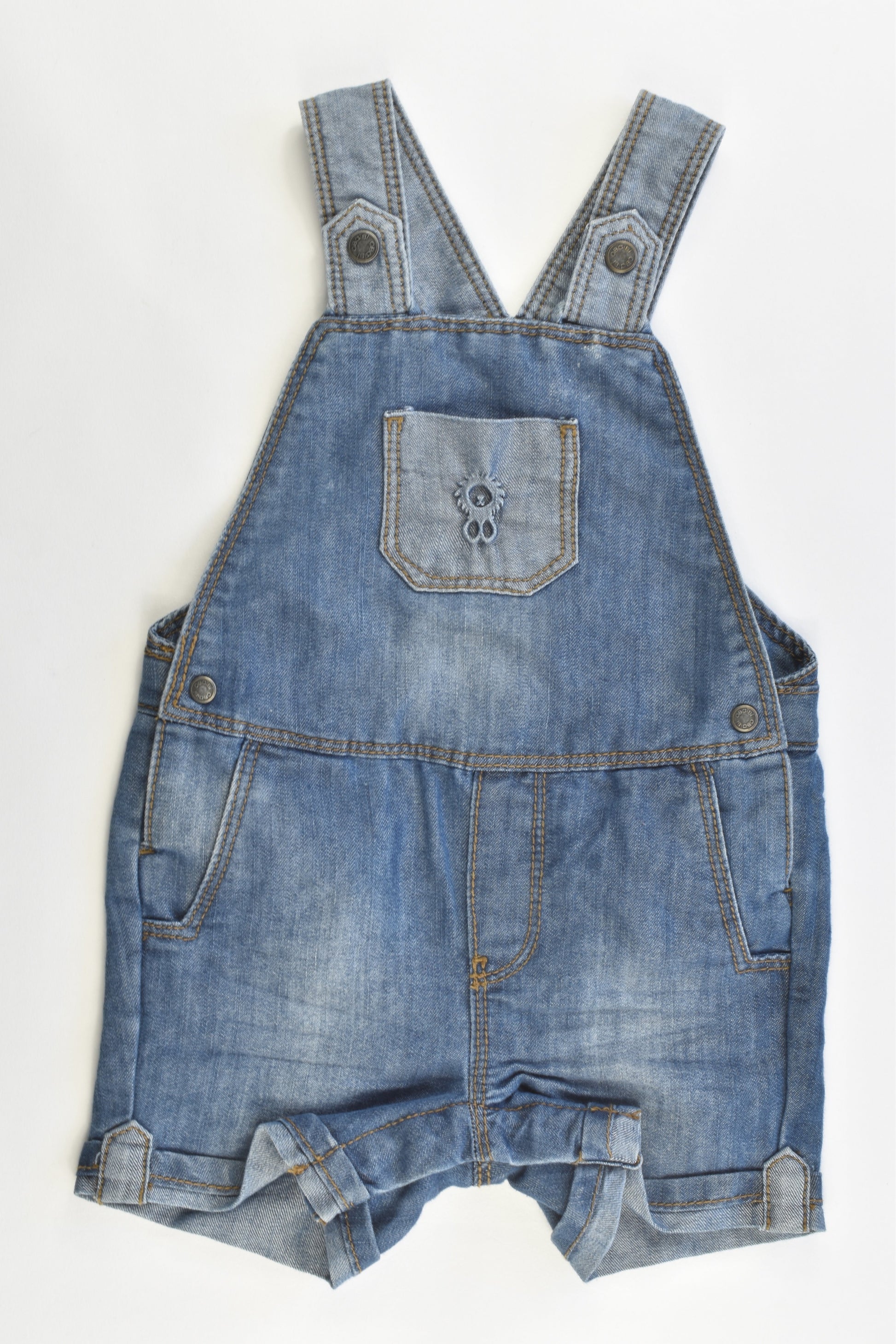 Obaïbi Size 9 months (71 cm) Soft Denim Short Overalls